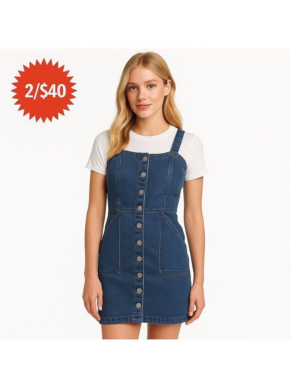 GARAGE denim short dress romper mini dress jeans XS pockets button up sexy